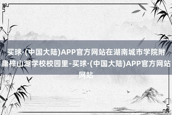 买球·(中国大陆)APP官方网站在湖南城市学院附庸梓山湖学校校园里-买球·(中国大陆)APP官方网站