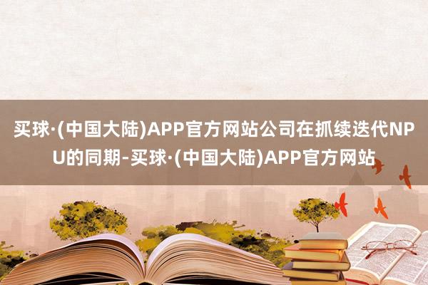 买球·(中国大陆)APP官方网站公司在抓续迭代NPU的同期-买球·(中国大陆)APP官方网站